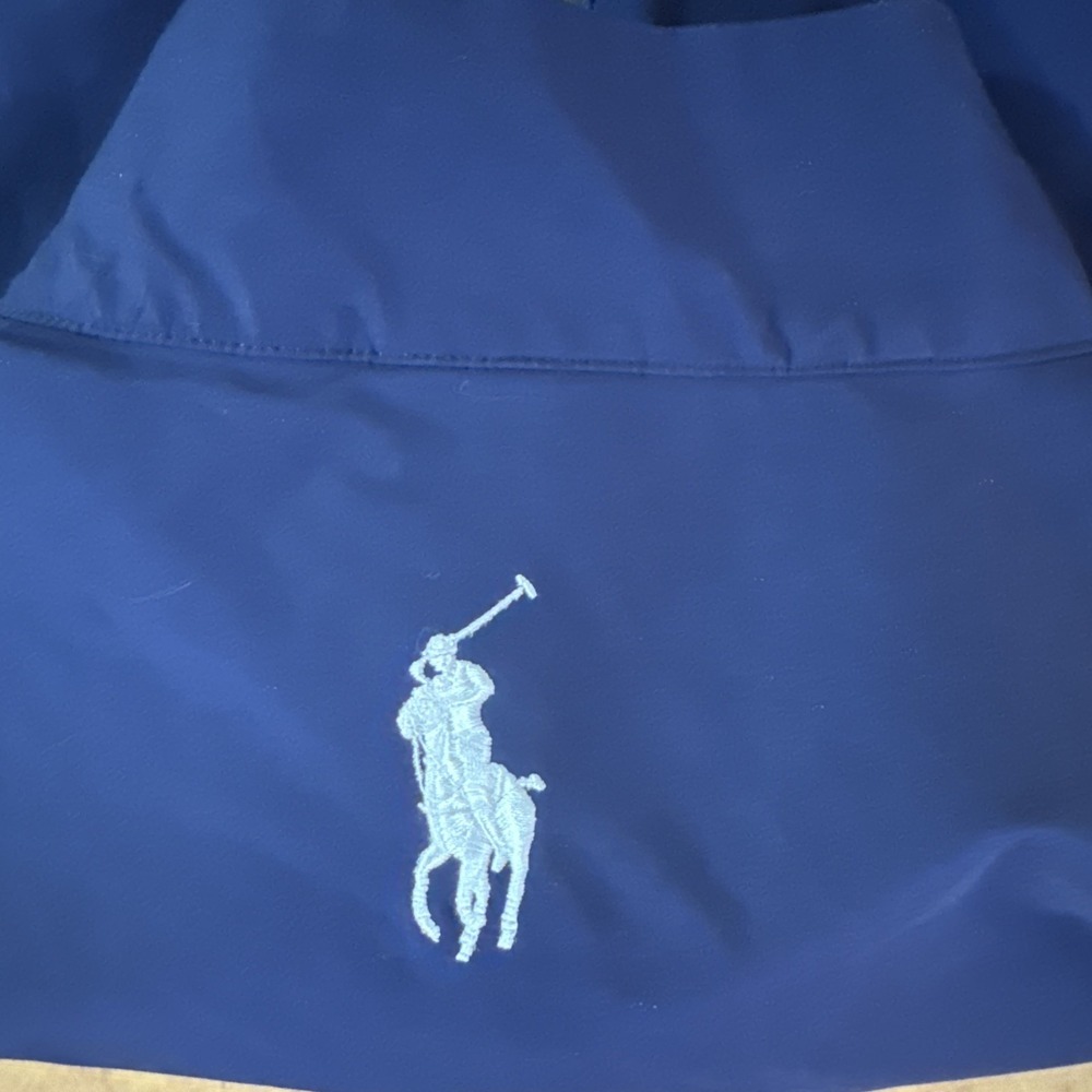 Polo Golf Ralph Lauren Mens Sz L Blue Bi-Swing Packable Windbreaker Jacket Logo - Picture 5 of 12